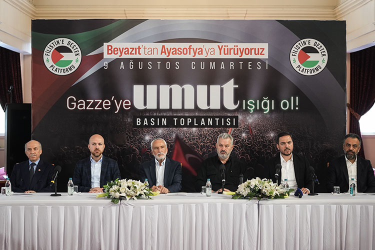 Filistin’e Destek Platformu’ndan “Gazze’ye Umut Işığı Ol” Yürüyüşüne Davet Filistin’e Destek Platformu, yarın İstanbul’da “Gazze’ye Umut Işığı Ol” yürüyüşü